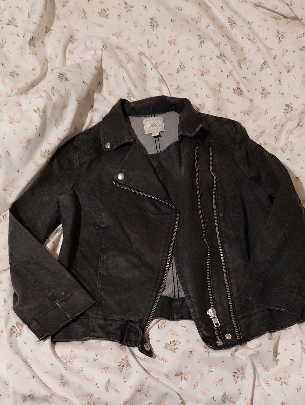 Vero Moda black biker-style leather jacket